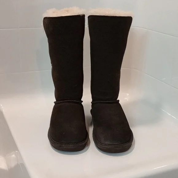 BearPaw Women's Brown Suede Fur Lined Winter Boots - Picture 3 of 9